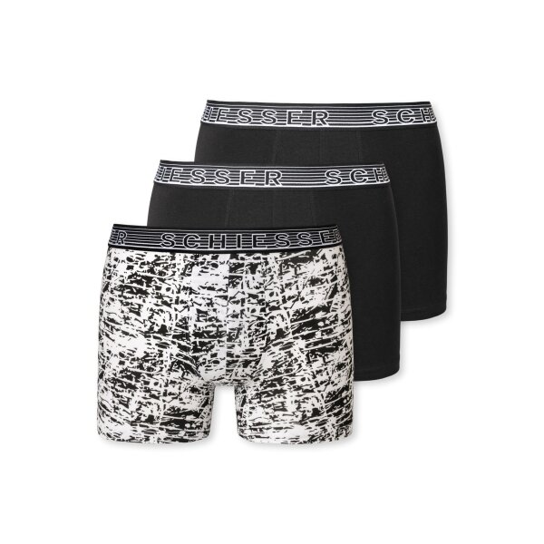 SCHIESSER Boys Shorts 3-Pack - Series "95/5", Underpants, Organic Cotton Black/White 152