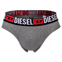 DIESEL Mens Briefs, 3-Pack - UMBR-ANDRETHREEPACK, Briefs, Cotton Stretch, plain Black/Grey/Red M (Medium)