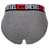 DIESEL Mens Briefs, 3-Pack - UMBR-ANDRETHREEPACK, Briefs, Cotton Stretch, plain Black/Grey/Red M (Medium)