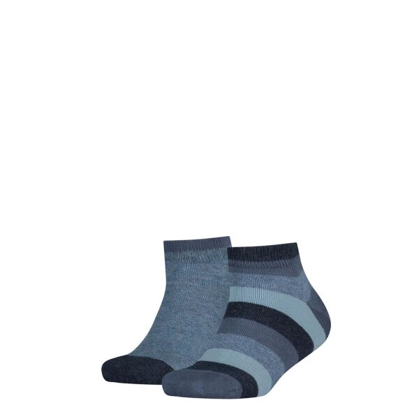TOMMY HILFIGER Kinder Quarter-Socken  - Basic Stripe, Vorteilspack, Streifen, 23-42 Blau 39-42 2er Pack (1x2P)