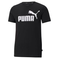 PUMA Boys T-Shirt - Cotton, Solid Color, Logo Print, Round Neck