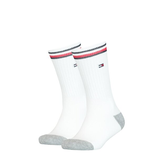 TOMMY HILFIGER Kinder Socken im Pack - ICONIC SPORTS, Vorteilspack, Frottee-Sohle, 27-42 Weiß 39-42 4er Pack (2x2P)