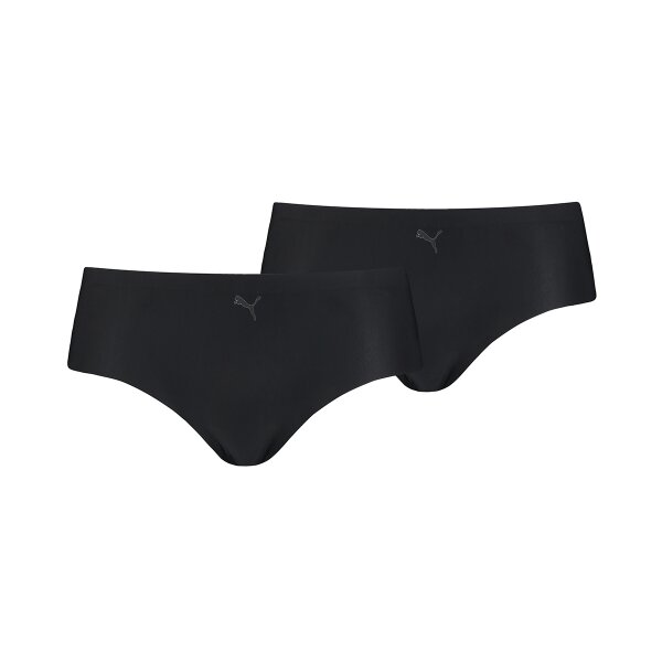 PUMA Womens Hipster, 2-Pack - Underpants, seamless, Microfibre, uni Black XS (X-Small)