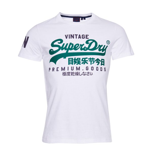 Superdry Herren T-Shirt - VL NS TEE 220, Vintage Logo-Print, Rundhals, einfarbig
