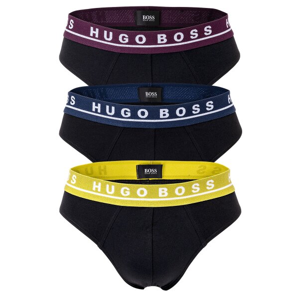 HUGO BOSS Herren Slips, 3er Pack - Briefs, Logobund, Cotton Stretch