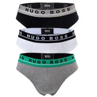 HUGO BOSS Mens Briefs, Pack of 3 - Slips, Logo Waistband, Cotton Stretch
