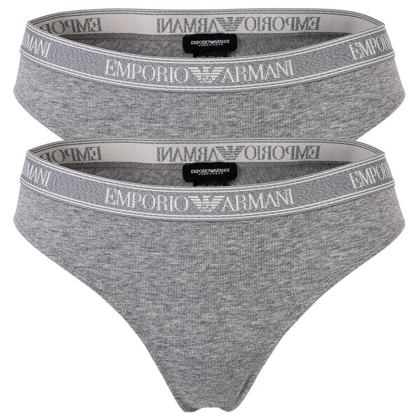 EMPORIO ARMANI Women Brazilian Briefs 2-Pack - Slips, Stretch Cotton, plain