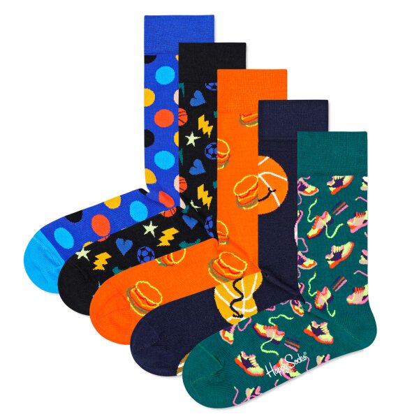 Happy Socks 5 pack unisex socks, gift box, mixed colours