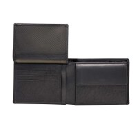 Strellson Mens Wallet, genuine Leather - Blackwall Billfold H7, 9,5x12,5x3cm (HxWxD) Black