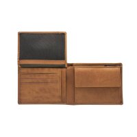 Strellson Herren Geldbörse, echtes Leder - Blackwall Billfold H7, 9,5x12,5x3cm (HxBxT) Hellbraun