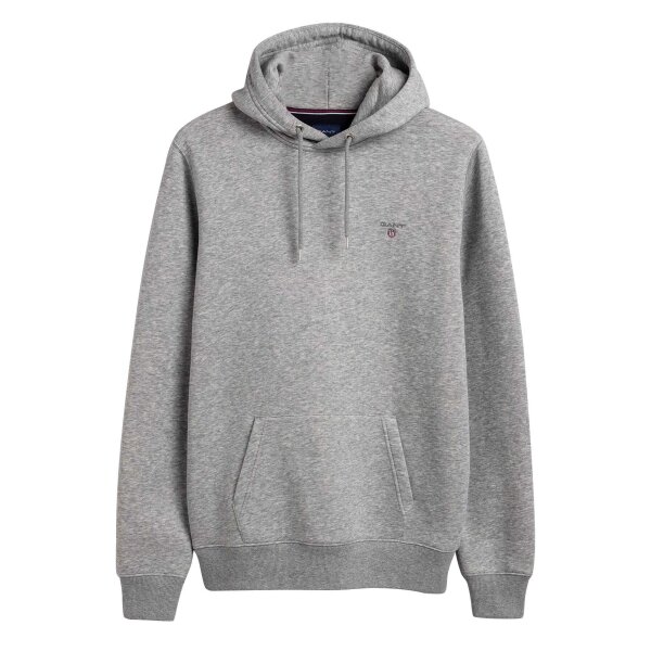 GANT Herren Sweat-Hoodie - Kapuzen-Pullover, Loopback, Baumwoll-Mix, Logo Grau XS