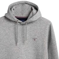 GANT Mens Sweat Hoodie - Hooded Pullover, Loopback, Cotton Mix, Logo Grey XS (X-Small)