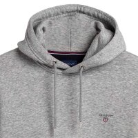 GANT Mens Sweat Hoodie - Hooded Pullover, Loopback, Cotton Mix, Logo Grey XS (X-Small)