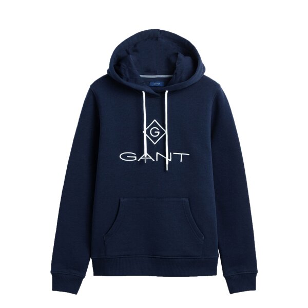 GANT Ladies Hoodie - Lock Up Sweat Hoodie, Hooded Sweater, Logo Embroidery Blue XS (X-Small)