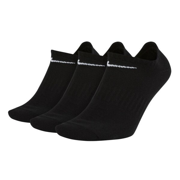 NIKE Unisex 3-Pack Sneaker Sports Socks - Everyday, Lightweight No Show, unicoloured Black 46-50 (UK 11-14.5)