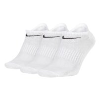 NIKE Unisex 3-Pack Sneaker Sports Socks - Everyday, Lightweight No Show, unicoloured White 34-38 (UK 2-5)