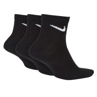 NIKE Unisex 3-Pack Sports Socks - Everyday, Lightweight No Show Ankle, unicoloured Black 38-42 (UK 5-8)