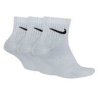 NIKE Unisex 3-Pack Sports Socks - Everyday, Lightweight No Show Ankle, unicoloured White 46-50 (UK 11-14.5)