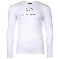 A|X ARMANI EXCHANGE Herren Langarmshirt - Longsleeve, Rundhals, Logo, Cotton