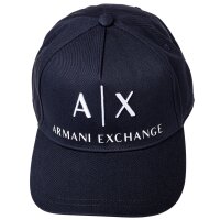 A|X ARMANI EXCHANGE Unisex Baseball Cap - Kappe, Logo, One Size Blau/Weiß