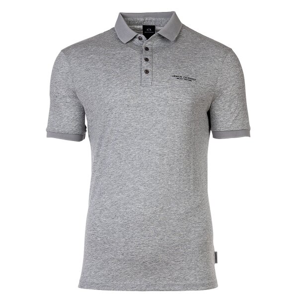 A|X ARMANI EXCHANGE Herren Poloshirt - Schriftzug, Slim fit, Cotton Stretch Grau M
