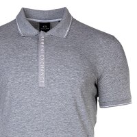 A|X ARMANI EXCHANGE Mens Polo Shirt - Hidden Buttons, Cotton Stretch Grey S (Small)