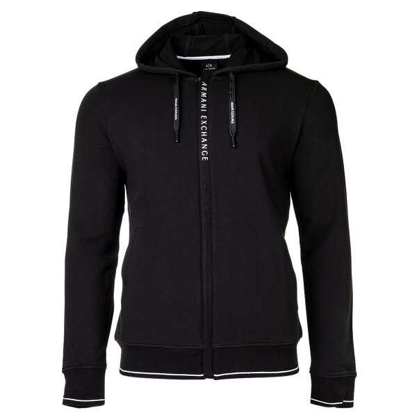 A|X ARMANI EXCHANGE Mens Jacket - Sweatshirt Jacket, Cotton, Logo Black 2XL (XX-Large)