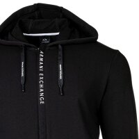 A|X ARMANI EXCHANGE Mens Jacket - Sweatshirt Jacket, Cotton, Logo Black 2XL (XX-Large)