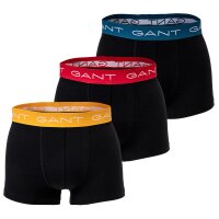 GANT Mens Boxer Shorts, 3-Pack - Trunks, Retro Pants, Cotton Stretch Black S (Small)