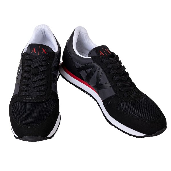 A|X ARMANI EXCHANGE Herren Sneaker Low - Schnür-Schuh, Retro, Logo, 41-46 Full Black EU 41