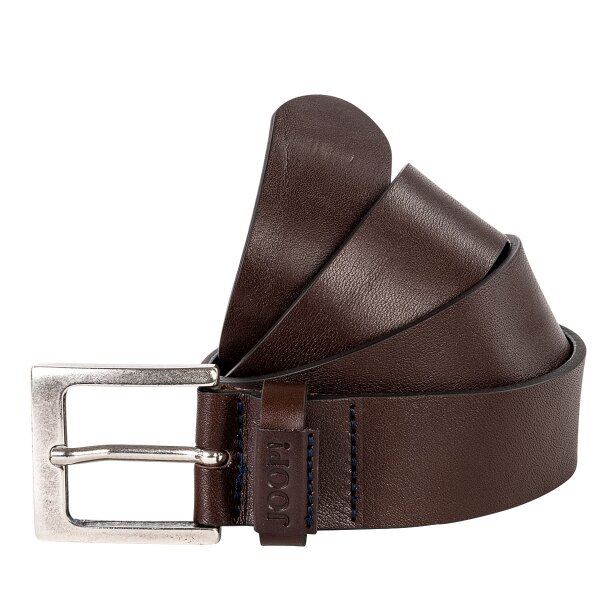 JOOP! Jeans Mens Belt - Jeans Casual Belt 4 cm, Nappa leather, horn buckle Dark Brown 85 cm