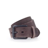 MUSTANG Herren Gürtel - Echtledergürtel, Metall-Dornschließe, Logo Braun 80 cm