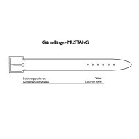 MUSTANG Herren Gürtel - Echtledergürtel, Metall-Dornschließe, Logo Braun 80 cm