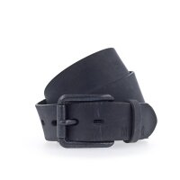 MUSTANG Mens Belt - genuine Leather Belt, Metal Buckle, Logo Brown 80 cm