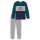SCHIESSER Boys Pajama Set 2-Pcs, long  - Football, Children, Organic Cotton Green/Grey 104
