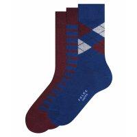 FALKE Herren Socken 3er Pack - Happy Box, Kurzsocken, Geschenkbox Blau/Rot 43-46