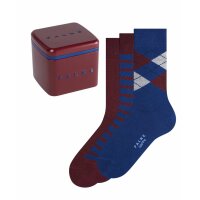 FALKE Herren Socken 3er Pack - Happy Box, Kurzsocken, Geschenkbox Blau/Rot 43-46