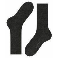 FALKE Herren Socken - Family SO, Allrounder Strümpfe, Uni, Baumwollmischung Anthrazit 47-50