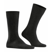 FALKE Mens socks - Family SO, all-rounder socks, plain, cotton blend Anthracite 47-50