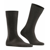 FALKE Herren Socken - Family SO, Allrounder Strümpfe, Uni, Baumwollmischung Dunkelbraun 39-42