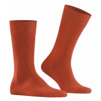 FALKE Herren Socken - Family SO, Allrounder Strümpfe, Uni, Baumwollmischung Orange-Rot 43-46