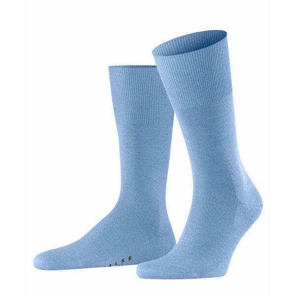 FALKE Herren Socken - Airport, Kurzstrumpf, Freizeit- und Business-Socken, Unifarben Cornflower Blue 41-42