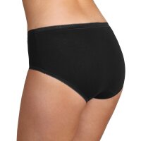 Sloggi Damen Slip - Vorteilspack, Midi, Basic+ , einfarbig Schwarz 46 4er Pack (1x4P)