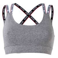 MOSCHINO Damen Bustier - Bandeau, Sport-BH, Cotton Stretch, einfarbig Grau XS