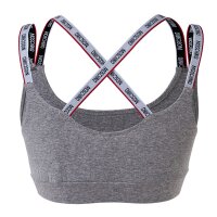 MOSCHINO Damen Bustier - Bandeau, Sport-BH, Cotton Stretch, einfarbig Grau XS