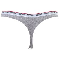 MOSCHINO Damen String - Slip, Unterhose, Cotton Stretch, uni Grau XL