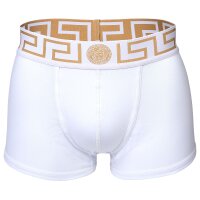 VERSACE Herren Trunks, 2er Pack - TOPEKA, Stretch Cotton, einfarbig Weiß/Blau 2XL