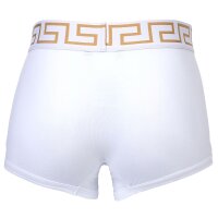VERSACE Herren Trunks, 2er Pack - TOPEKA, Stretch Cotton, einfarbig Weiß/Gold 2XL