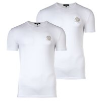 VERSACE Herren T-Shirt, 2er Pack - TOPEKA, Unterhemd, Rundhals, Stretch Cotton Weiß S