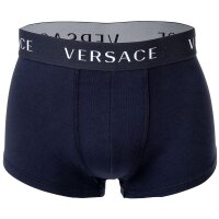 VERSACE Herren Boxer Shorts, 2er Pack - Trunk, Retroshorts, Logobund, Stretch Cotton Marine S